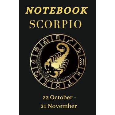 Imagem de SCORPIO: Size: 6" x 9" (15,24 x 22,86 cm),Cover: bright,Pager:110 notebook for adult of SCORPIO ZODIAC SIGN