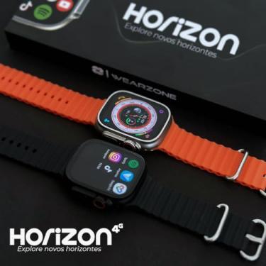 Imagem de Relógio Inteligente Horizon 4G 2 Pulseiras Play Armazenamento Interno Conexão (Preto)