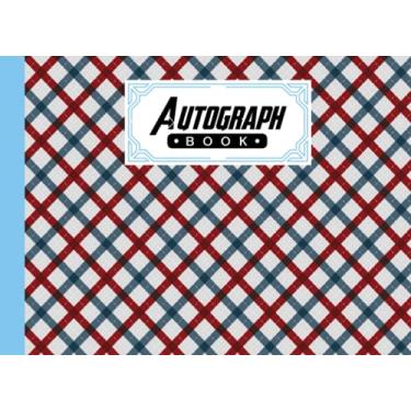 Imagem de Autograph Book: Premium diagonal Cover | Signatures Blank Scrapbook, Memorabilia Album Gift, Keepsake Memory Book, Size 8.25" x 6" By Boris Wegener