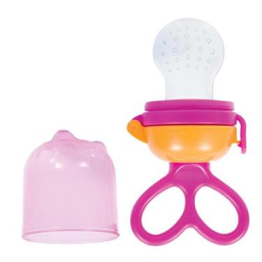 Imagem de Porta Frutinha Rosa Em Silicone Para Introdução Alimentar 6156 Buba
