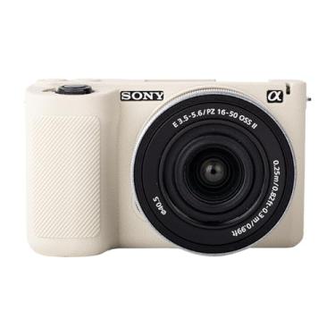Imagem de MUZIRI KINOKOO Capa de silicone macio para câmera Vlog Sony ZVE10 II/ZV-E10 II, capa protetora Alpha ZVE10 II com aderência aprimorada - antiderrapante e antiarranhões - branca