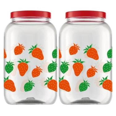 Imagem de Kit 2 Pote Plástico 3,6L Para Cozinha Bancada Pote Porta Mantimentos M