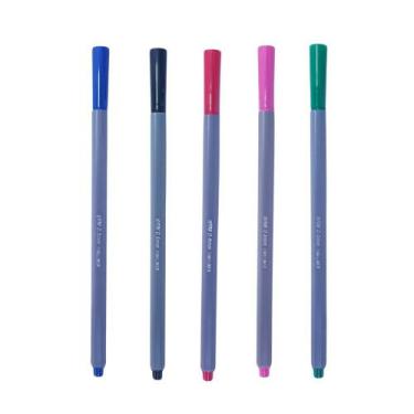 Imagem de Kit 05 Canetas Hidrográfica Fineliner 0.4mm Ponta Agulha Extra Fina - 