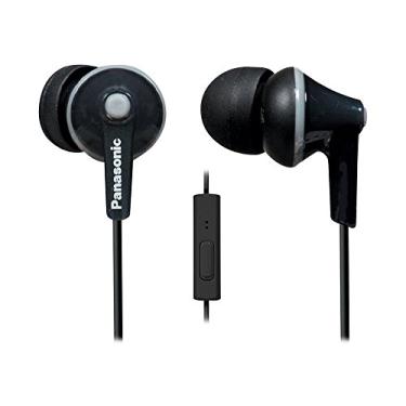 Imagem de Panasonic ErgoFit Fones de ouvido com fio com microfone, conector de 3,5 mm com fio com microfone e controlador de chamadas, fones de ouvido ergonômicos de ajuste personalizado (P/M/G), para telefones