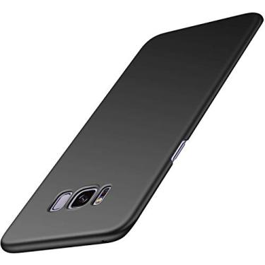 Imagem de Capa compatível com Samsung Galaxy S8 [proteção fina] [Protege contra impactos/arranhões/quedas/marcas] [Plástico PC premium] Capa rígida minimalista para Galaxy S8, Preto