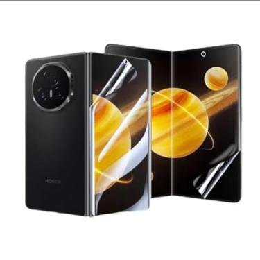 Imagem de Renwox Película de hidrogel de alta sensibilidade 2 peças para Honor Magic V2 5G 20.1 cm Protetor de tela TPU macio transparente, autorreparável, ultrafino, à prova de explosão, desbloqueio de