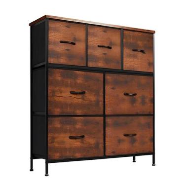 Imagem de Cômoda Organizadora Decoteam Com 7 Gavetas Multiuso Marrom