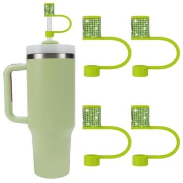 Imagem de Conjunto de Acessórios 3tyto, 4 Peças, Capa de Canudo de Diamante Brilhante, Tampa de Canudos para Stanley 30 e 1,134 g com Copos, Acessórios de Tampa de 1 cm para Stanley, Cobertura de Palha