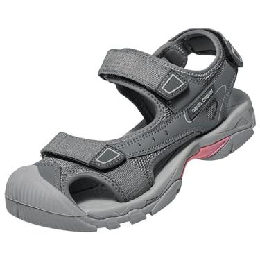 Imagem de CAMEL CROWN Sandálias femininas de caminhada, à prova d'água, bico fechado, sandálias aquáticas, confortáveis, ajustáveis, atléticas, atividades ao ar livre, para o verão, praia, trilhas, trilhas