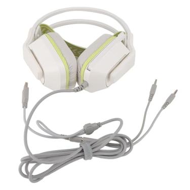 Imagem de Fone de Ouvido para Jogos Com Faixa Com a Cabeça Com Plug Plug e Reprodução de Volume de Orelhas Macias Com Microfone para Laptop Pc Laptop Console Fone de Jogo de Jogos (Branco)