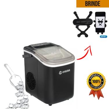 Imagem de Maquina De Gelo Em Cubos Portatil 12kg 1,3l Preto 110v + Suporte de Celular