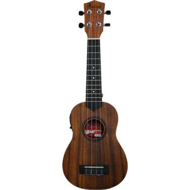 Imagem de Ukulele Soprano Koa Com Bag 21K EQ - Maclend