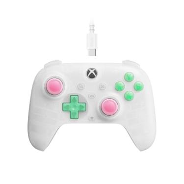Imagem de 8Bitdo Ultimate Mini Wired Controller for Xbox with RGB Lighting Fire Ring, Hall Effect Joysticks and Triggers, for Xbox Series X|S, Xbox One, Windows 10/11 - Officially Licensed (Translucent White)