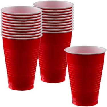 Imagem de Amscan Copos de festa, 340 g, vermelho