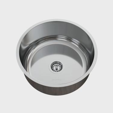Imagem de Cuba para Cozinha Rendonda Inox Alto Brilho com Válvula GhelPlus