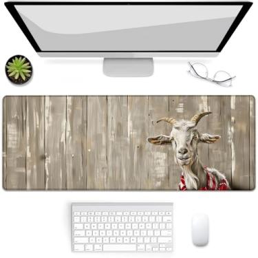 Imagem de VANZEV Mouse pad rústico para jogos de cabra, tapete de mouse, tapete de mesa, base de borracha antiderrapante para computadores, laptop, escritório, escola, acessórios de casa, presentes de decoração