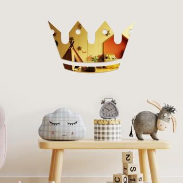 Imagem de Espelho Decorativo Coroa Dourado - Inove Papéis de Parede