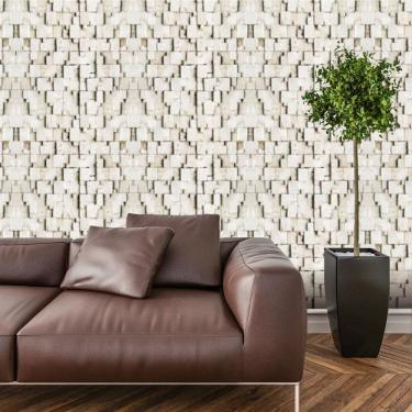 Imagem de Papel de Parede Adesivo Bloco 3d Pedra Lavável  Sala  Quarto Cozinha 3 metros