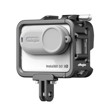 Imagem de Rszfnjxry Gaiola de moldura de alumínio com capa de silicone para lente Insta360 GO 3S, capa protetora de metal durável com suporte de sapata fria (número do modelo 4)