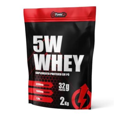 Imagem de Power UP Whey 5w, 2kg, 32g Proteína por Porção, 5,1g BCAAs Sabor Morango