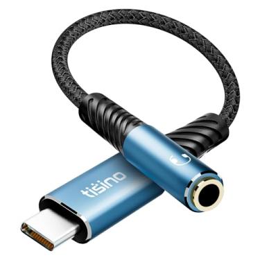 Imagem de Tisino Adaptador USB C para conector de fone de ouvido TRRS de 3,5 mm - 1 m, 384 kHz/32 bits USB C para cabo auxiliar fêmea para iPhone 16/15, Samsung S20/S20+/S20 Ultra, Pixel 4/+ 4XL e mais