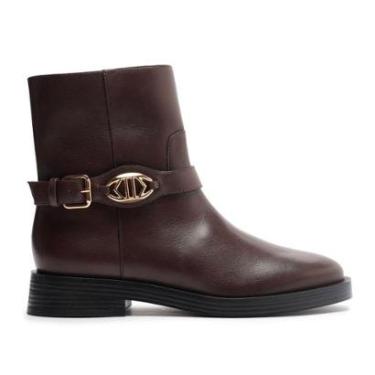 Imagem de Bota Couro Cano Curto Detalhe Metal Lançamento Arezzo Tamanho:35;Cor:-Feminino