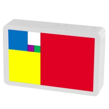 Imagem de Fibonacci Relógio matemático escolar em casa: relógio de mesa com blocos de cores dinâmicos, decoração de mesa STEM Bluetooth Sync, carregamento USB-C, presente de recursos de aprendizagem para