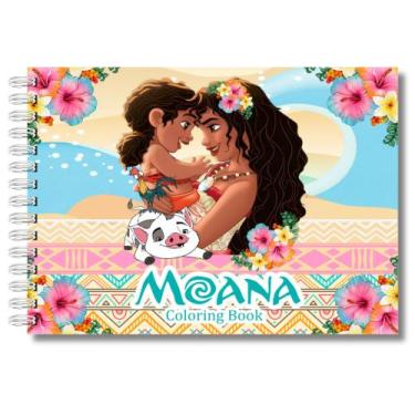 Imagem de Livro De Colorir Infantil Moana Desenhos Pintura Estilo Bobbie Goods D