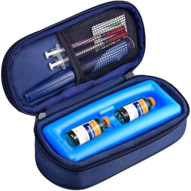 Imagem de Cruxer Estojo de viagem para refrigerador de insulina, bolsa térmica para transporte de diabetes para suprimentos mantém os medicamentos frescos, kit protetor de mamadeira pequena para diabéticos para
