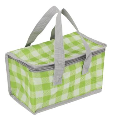 Imagem de Bolsa térmica isolada, bolsa de supermercado isolada de tecido Oxford, bolsa térmica de praia dobrável e reutilizável para alimentos quentes ou frios, praia, festa ao ar livre (Branco verde)