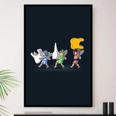 Imagem de Genérico, Quadro Dentista Fada Do Dente Infantil Decorativo A4 23x33cm