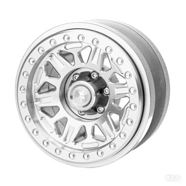Imagem de BEAXTURBO Racing Upgrade Parts RC CNC 2.9''Aluminum Bead Lock Wheel-B for Axial SCX6 Trail Honcho Silver 1/6 1PCS (Silver-Silver)