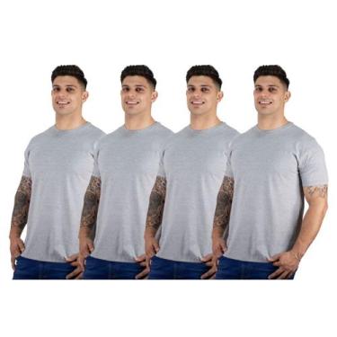 Imagem de Kit 4 Camisetas Manga Curta Básicas Masculinas Confortáveis 100% Algod