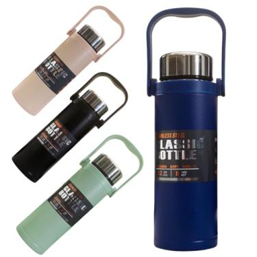 Imagem de Garrafa Térmica Inox 304 Portátil para Água e Bebidas - Isolamento Térmico - Ideal para Academia e Escola - Mantém Quente ou Gelado - Alça de Transporte