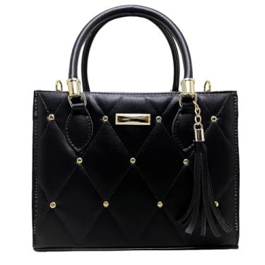 Imagem de Bolsa Feminina Handbag Transversal Bolsa Tiracolo Grande Alça Removível Tote (Preto)