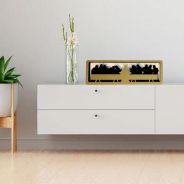 Imagem de Santa Ceia em MDF e Acrílico - Silhueta Decorativa 3D Relevo para Parede Casa Sala