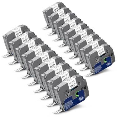 Imagem de Topcolor Pacote com 20 fitas brancas laminadas de 12 mm 0,47 Tz231 Compatível com Brother Tze-231 P Touch Tze Tz Tze231 para PTH110 PTD220 PTD210 PTH103W PTD400 PT1280 PT1290 PT200 40 etiquetadoras