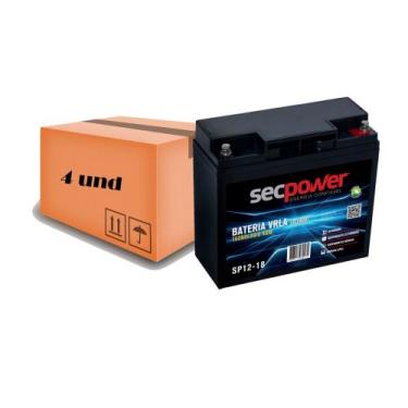 Imagem de Kit 4 Und Bateria Selada 12v 18ah Vrla Nobreak Secpower