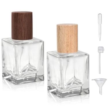 Imagem de Yerpkefey Atomizador de perfume de vidro de 30 ml, frasco de perfume vintage, vazio, recarregável, 2 unidades, A5-30 ml