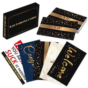 Imagem de JULEASEL Funny Bad Parking Cards, 50 Cards with 5 Designs Perfect for Shaming Awful Drivers, Funny White Elephant Gifts for Adults, Hilarious Gag Gifts Xmas Stocking Stuffers