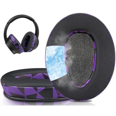 Imagem de SOULWIT Almofadas De Substituição Com Gel Refrescante Para Fones Ouvido Supra-Auriculares Sony Wh-Ch700N/Mdr-Zx780/Mdr-Zx770/Mdr-10R, Auriculares Espuma Alta Densidade - Roxo Preto