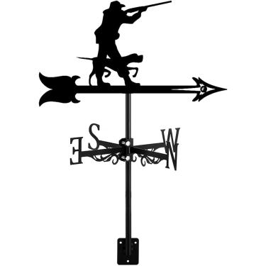 Imagem de Cata-vento De Caçador De Cata-vento & Cão Com Montagem No Telhado, Indicador De Direção Do Vento Para Decorações De Metal De Jardim De Caça De Caçador De Fazenda, Pothunter