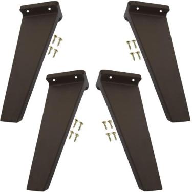 Imagem de 4 Pes Retro Quadrado Rack Móveis Armario 16cm Branco Mogno Preto - fab