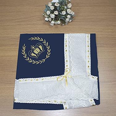 Imagem de Manta Infantil para Bebê com Lasie 100% Algodão - Realeza Azul Marinho com Caqui