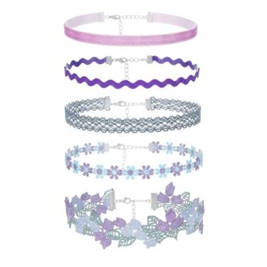 Imagem de Azusa Sun Conjunto de gargantilhas femininas com coração e pingente de flor, gargantilha de veludo, gargantilha de renda, fofo, rosa, verde, margarida, joias, presente de Dia dos Namorados, One Size