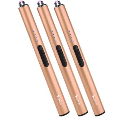 Imagem de SUPRUS Isqueiro elétrico recarregável à prova de vento USB sem chama com trava de segurança para vela