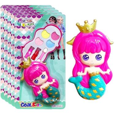 Imagem de Kit com 5 Maquiagens de Sereia para Lembrancinha de Festa Infantil