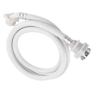 Imagem de Luqeeg Mangueira de entrada de água para máquina de lavar, conector de tubo de arruela de alta pressão PVC flexível branco de 2 m com conectores para máquina de lavar automática (2 m)