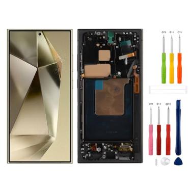 Imagem de Substituição de tela digital OLED compatível com Samsung Galaxy S24 Ultra SM-S928B SM-S928U SM-S928A (com impressão digital) Montagem digitalizador de tela sensível ao toque com ferramentas de reparo
