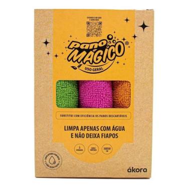 Imagem de Pano Mágico Microfibra Uso Geral 30 X 30cm com 3 Unidades Ákora - PARA